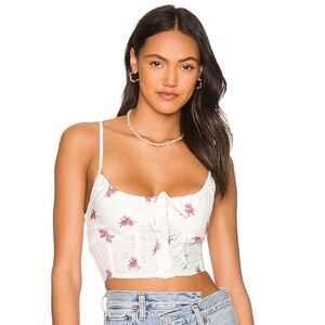 Revolve More To Come Marie Embroidered Cami Top in White Floral